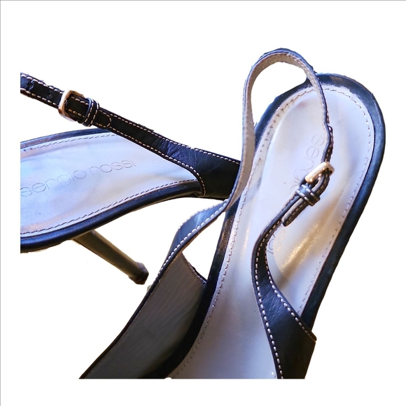 Sergio Rossi peep toe slingbacks sz 39 - Picture 2 of 5